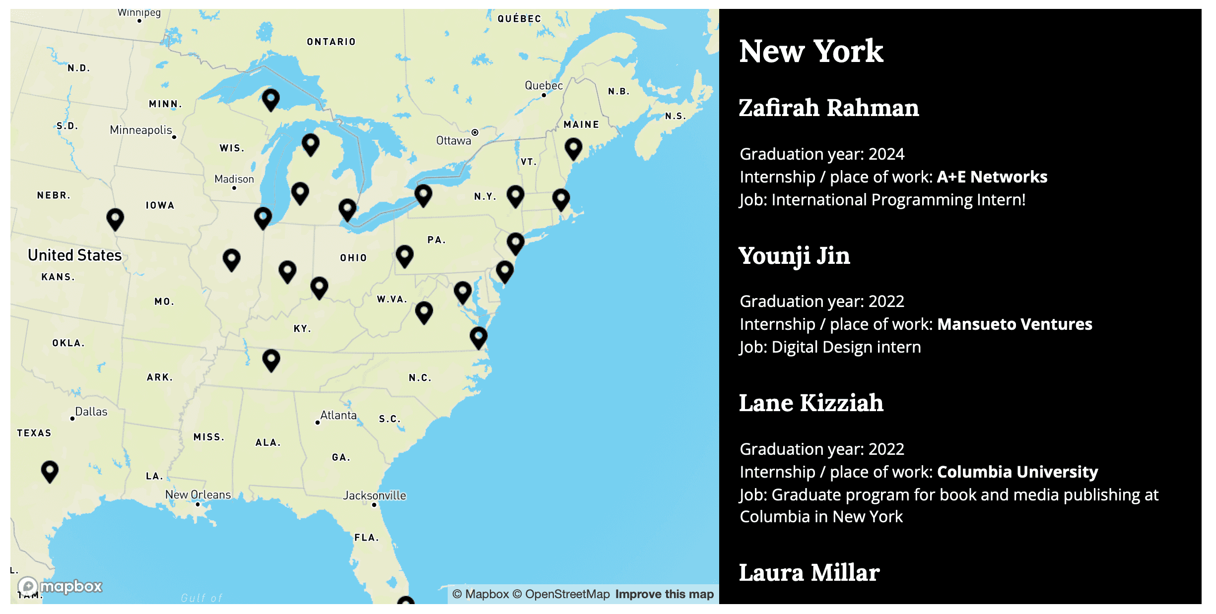 The Michigan Daily interactive career map
